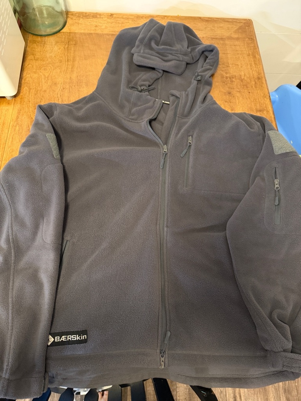 BAERSkin Men's 3XL Gray Hooded Fleece Jacket/Coat